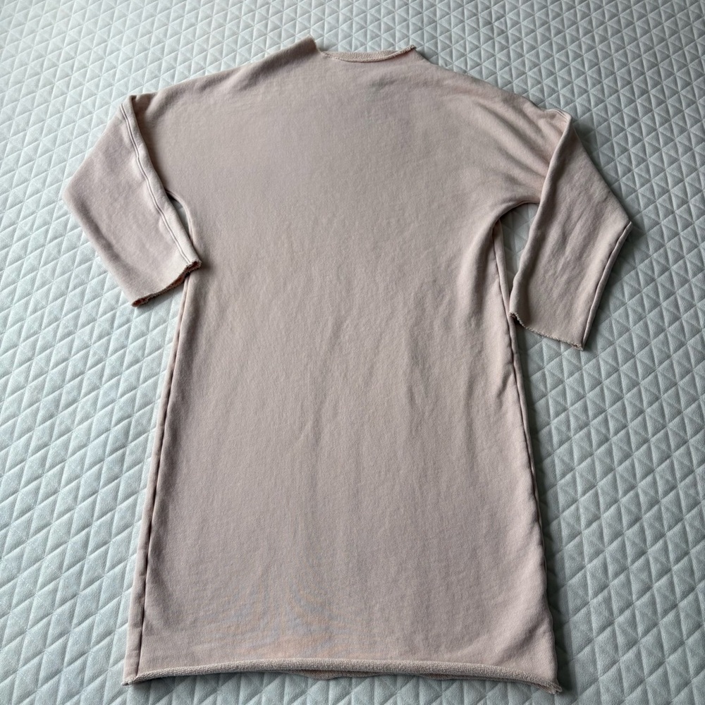 Frank & Eileen Izzie Sweatshirt Dress Sz M  Cream Orange Long Sleeve Minimalist